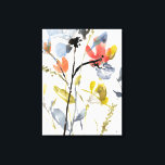 Toile Superposition de fleurs - Aquarelle Fleurs et tige<br><div class="desc">Flower Overlay II par Jennifer Goldberger. Présente des fleurs et des tiges dans un style aquarelle.</div>