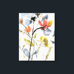 Toile Superposition de fleurs - Aquarelle Fleurs et tige<br><div class="desc">Flower Overlay II par Jennifer Goldberger. Présente des fleurs et des tiges dans un style aquarelle.</div>