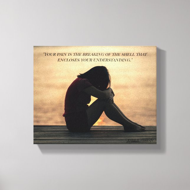 Toile Sur la douleur par Kahlil Gibran (Recto)