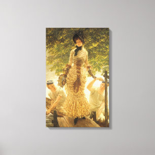 Toile Sur la Tamise par James Tissot, réalisme Vintage