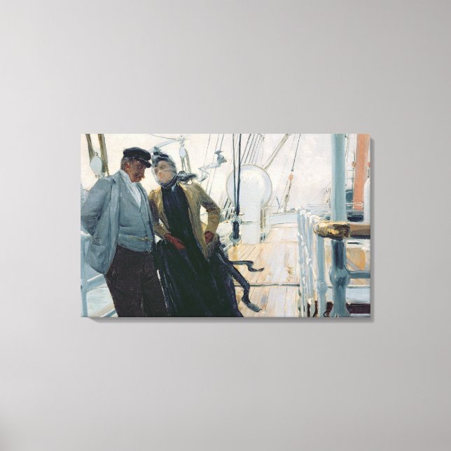 Toile Sur le pont (huile sur toile) (Recto)