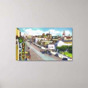 Toile Surf Avenue Vue du Théâtre Tilyou