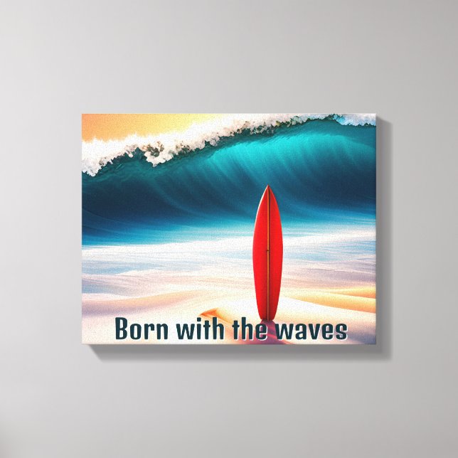 Toile Surf Droit Dans Le Sable De Plage (Recto)