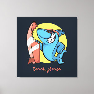 Toile Surf Shark Beach S'il vous plaît