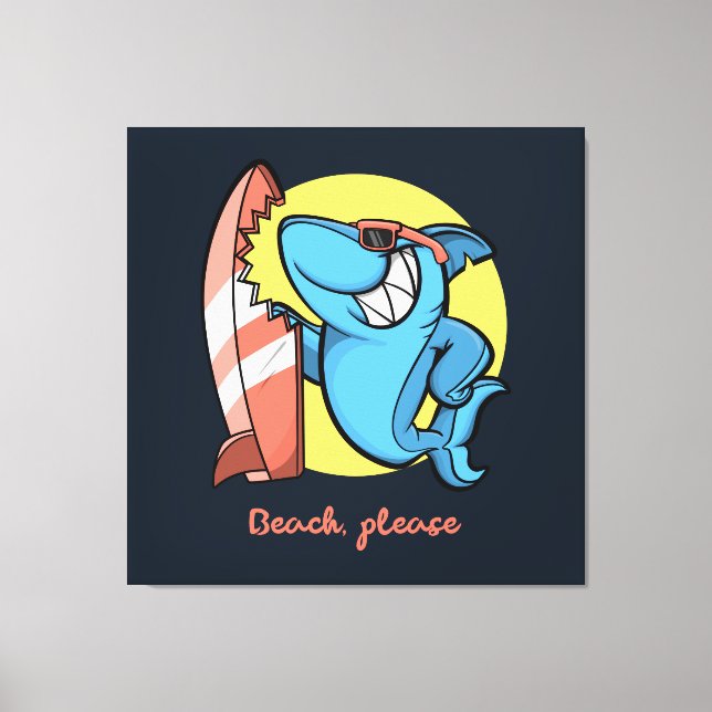 Toile Surf Shark Beach S'il vous plaît (Recto)