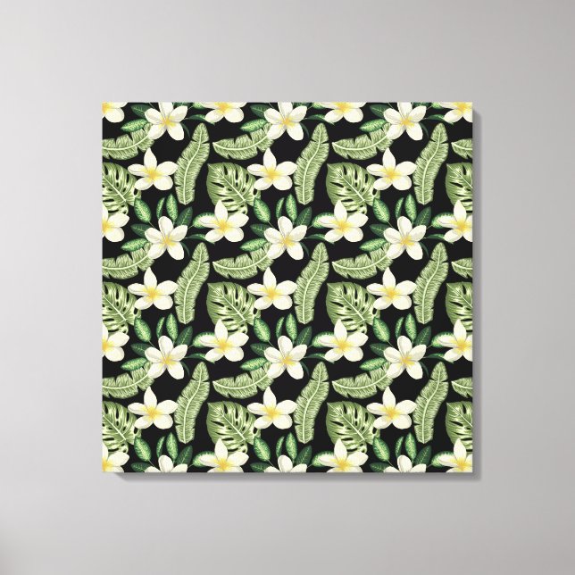 Toile Surface florale motif Fleurs tropicales et feuille (Recto)
