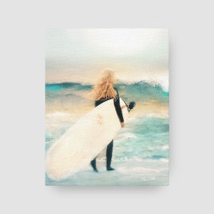 Toile Surfer Girl Ocean Waves   Maison de plage