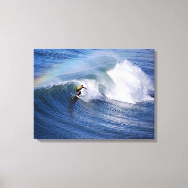 Toile Surfer sous arc-en-ciel (Recto)