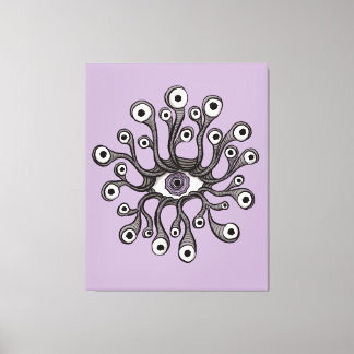 Toile Surreal Weirdcore Eye Tentacle Artwork - Violet