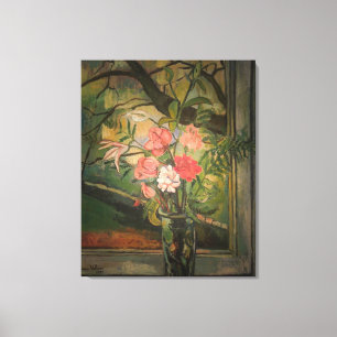 Toile Suzanne Valadon Fleurs devant une fenêtre