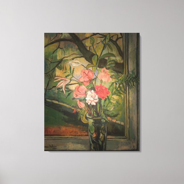 Toile Suzanne Valadon Fleurs devant une fenêtre (Recto)