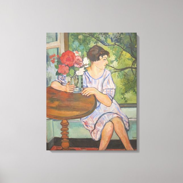 Toile Suzanne Valadon Jeune fille devant une fenêtre (Recto)