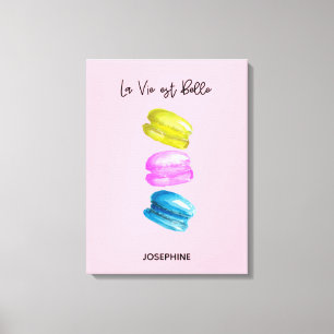 Toile "Sweet Essence of Life Personalized French Macaron