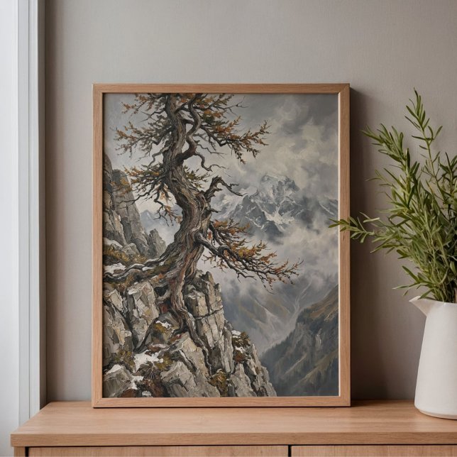 Toile Swiss Alps Eiger Larch Tree Art (Créateur téléchargé)