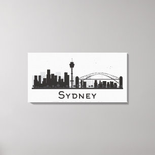 Toile Sydney, Australie   Skyline de la ville noire et b