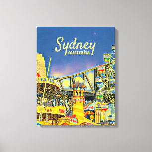Toile Sydney Luna Park - carte de voyage
