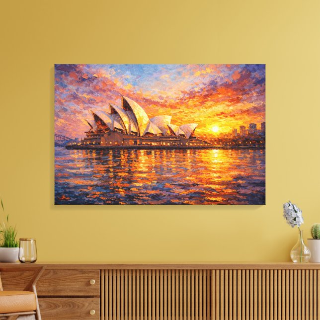 Toile Sydney Opera House Sunset Knife Oil Painting (Insitu(Salon))