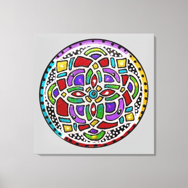 Toile Symbole coloré de la joie Mandala (Recto)