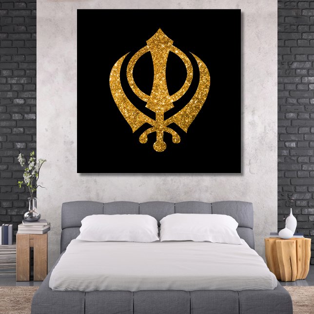 Toile SYMBOLE DE Glitterie Sikh Khanda (Créateur téléchargé)