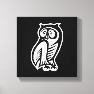 Toile Symbole de hibou blanc