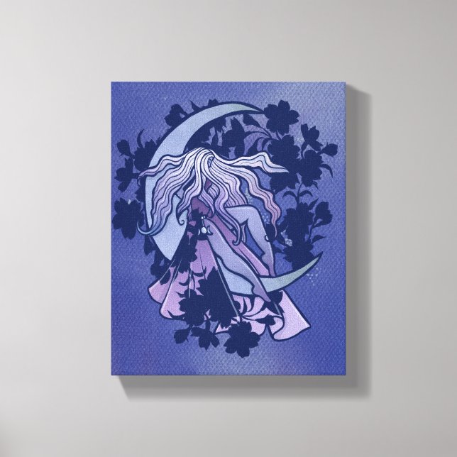 Toile Symbole de la lune violette déesse Wiccan Triple M (Recto)