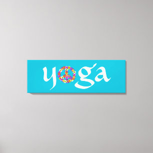 Toile SYMBOLE DE LA PAIX Yoga Floral