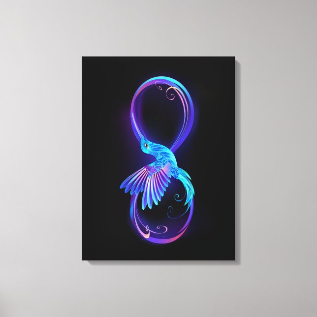 Toile Symbole de Neon Infinity par Glowing Hummingbird (Recto)