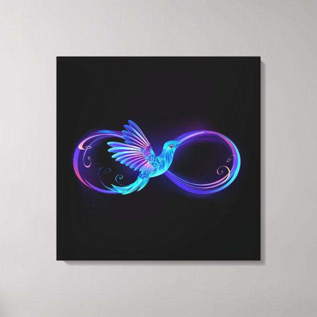 Toile Symbole de Neon Infinity par Glowing Hummingbird (Recto)