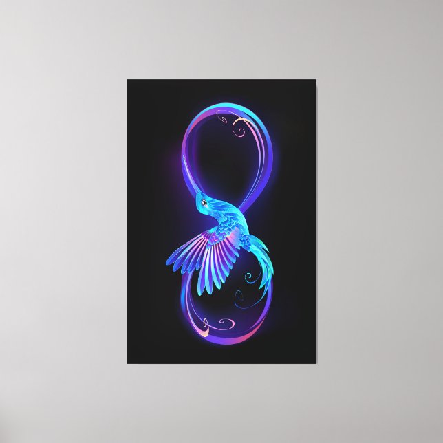Toile Symbole de Neon Infinity par Glowing Hummingbird (Recto)