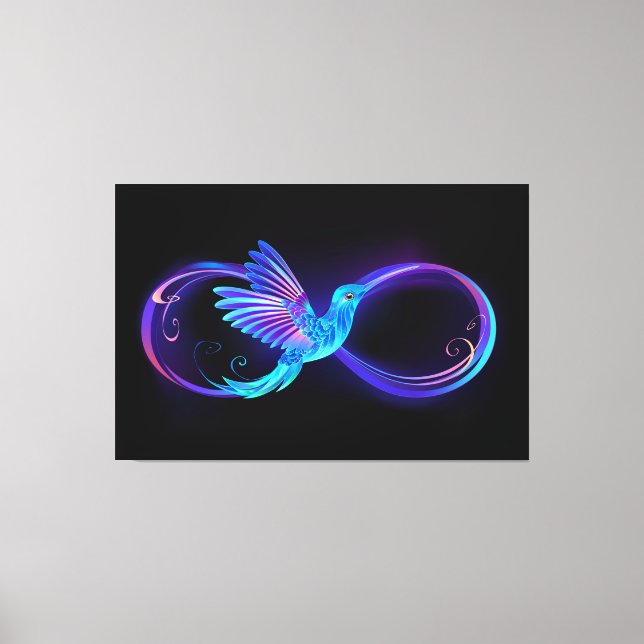 Toile Symbole de Neon Infinity par Glowing Hummingbird (Recto)