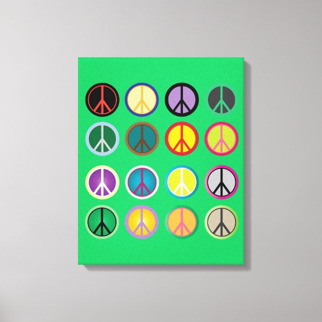 Toile Symbole de paix hippie coloré 60s (Recto)