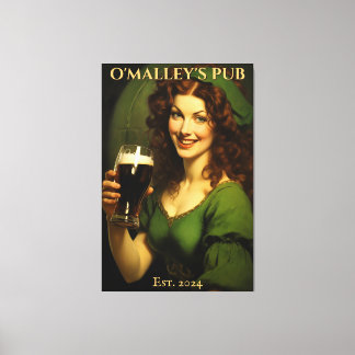 Toile Symbole de pub irlandais personnalisé | Saint Patr
