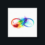 Toile Symbole d'infini avec plume arc-en-ciel<br><div class="desc">Symbole artistique à l'infini avec belle plume arc-en-ciel sur arrière - plan blanc. Style tatouage.</div>