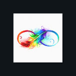 Toile Symbole d'infini avec plume arc-en-ciel<br><div class="desc">Symbole d'infini dessiné artistiquement avec une belle plume arc-en-ciel sur fond blanc. Style de tatouage.</div>