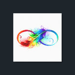 Toile Symbole d'infini avec plume arc-en-ciel<br><div class="desc">Symbole d'infini dessiné artistiquement avec une belle plume arc-en-ciel sur fond blanc. Style de tatouage.</div>