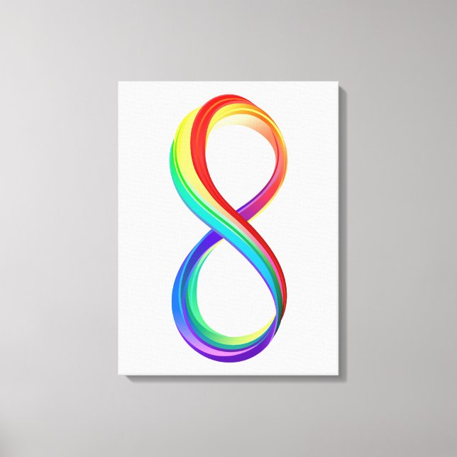 Toile Symbole d'infinité arc-en-ciel stratifié (Recto)