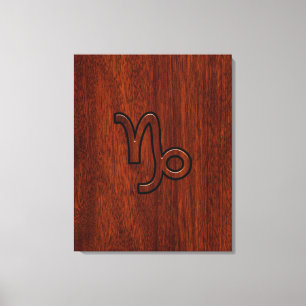 Toile Symbole du Zodiac Capricorn en Mahogany Style prin