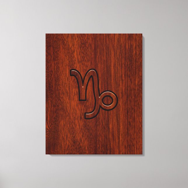 Toile Symbole du Zodiac Capricorn en Mahogany Style prin (Recto)