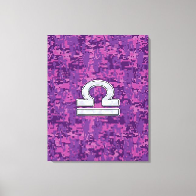 Toile Symbole du Zodiaque de Libra sur Camo numérique Fu (Recto)