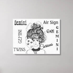Toile Symbole et signe Gemini Zodiac