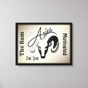 Toile Symbole et signe Zodiac Aries encadrés