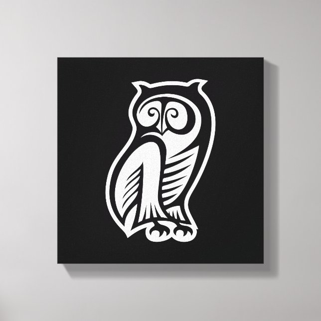 Toile Symbole hibou blanc (Recto)