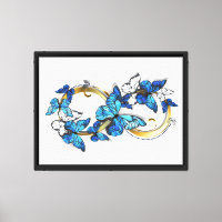 Symbole infini de papillons Morpho bleus
