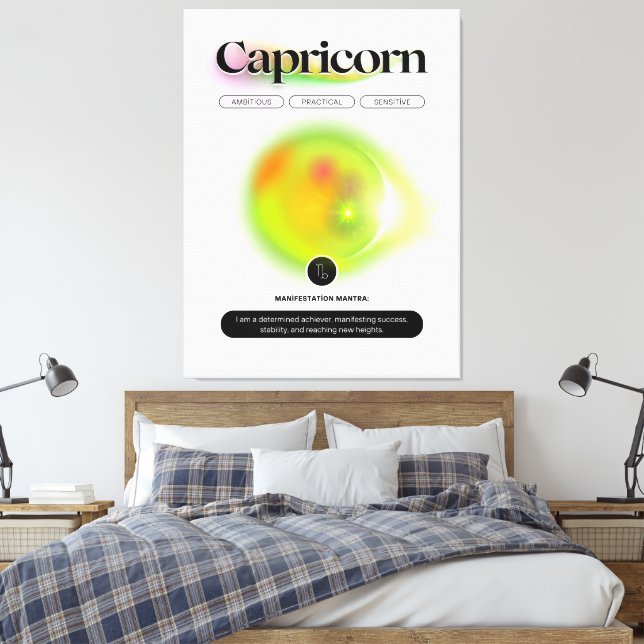 Toile Symbole moderne Zodiac Capricorne Citation Élément (Insitu(Chambre))