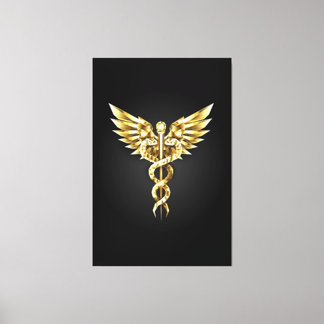 Toile Symbole Polygonal Or Caduceus (Recto)