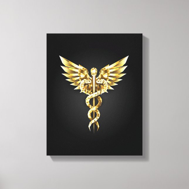 Toile Symbole Polygonal Or Caduceus (Recto)