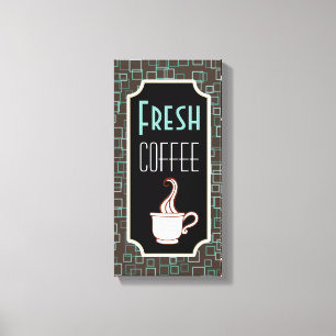 Toile Symbole Retro Coffee Shop Wall Art