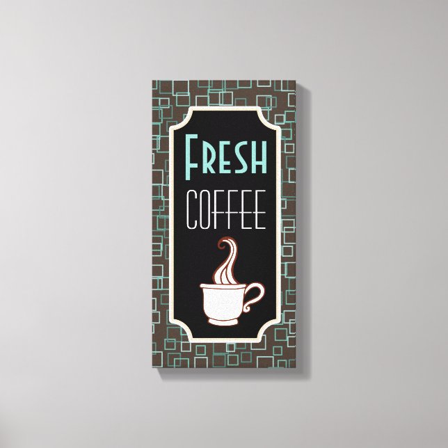 Toile Symbole Retro Coffee Shop Wall Art (Recto)