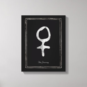 Toile Symbole Vénus de la planète stylisée en argent mar