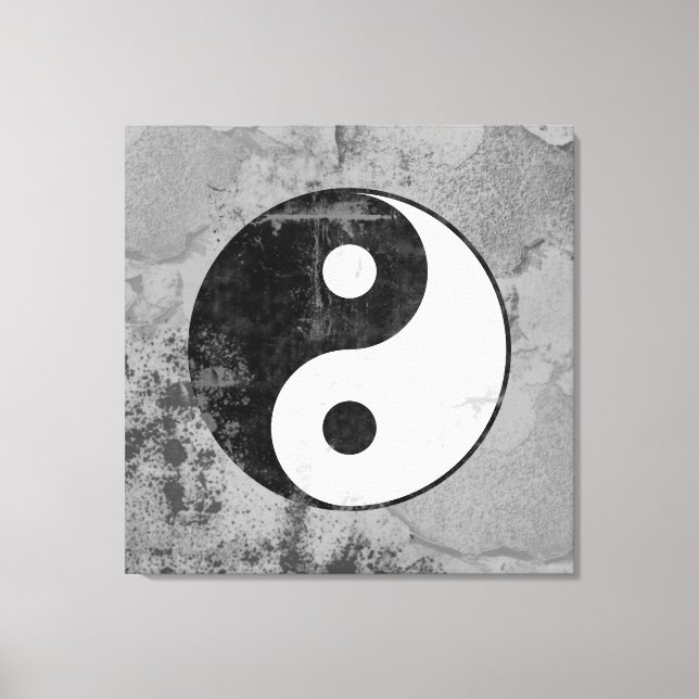 Toile Symbole Yin Yang en détresse (Recto)